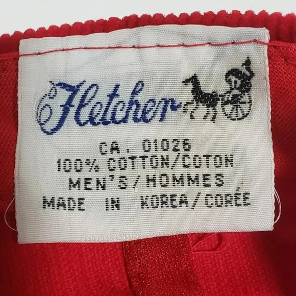 Vintage Red Corduroy Fletcher Mens Snapback Trucker  Hat with N Logo. - Picture 6 of 7